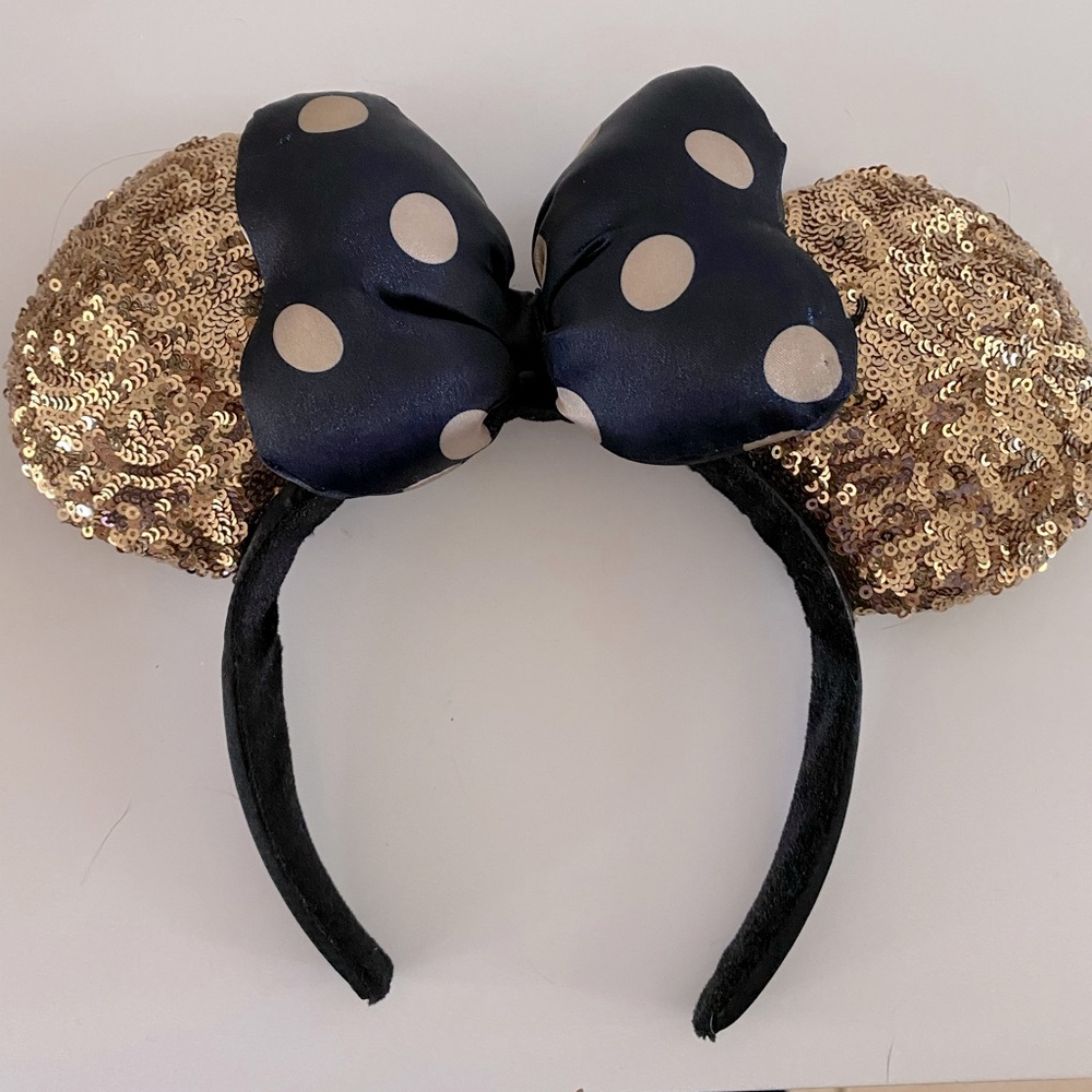 Black and Gold Minnie Mouse Ears